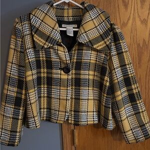 Requirements Yellow and Black Plaid Blazer